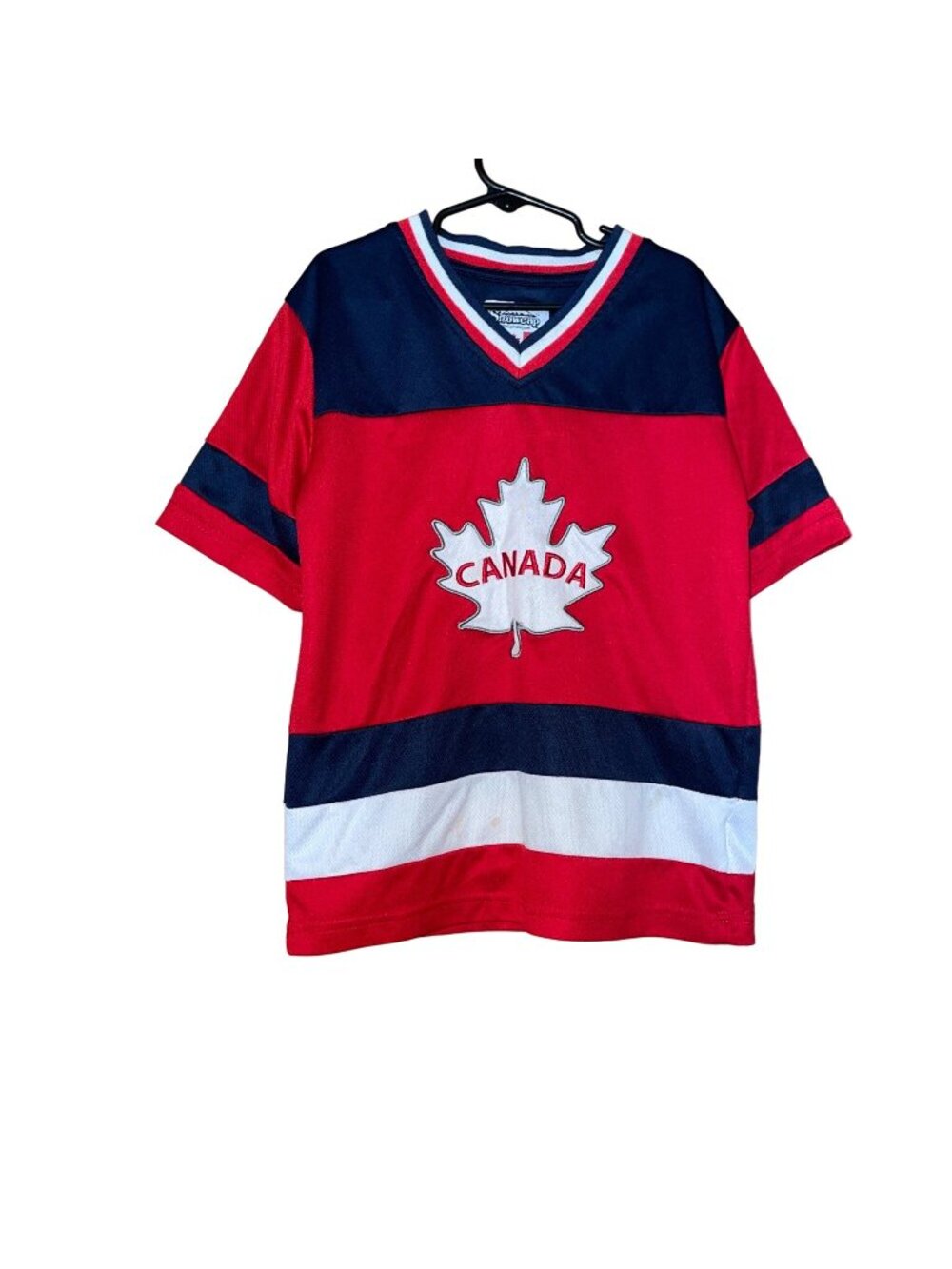 Canada Hockey Jersey Red & Navy Blue By Snowcap Size L